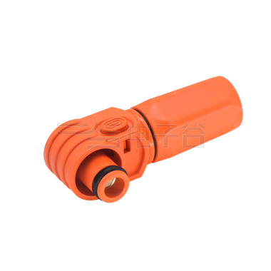 单芯储能连接器60A正极插头 接线16mm² 橙色 90°弯头